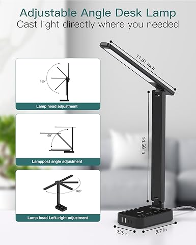 Touch Desk Lamp Power Strip Combo