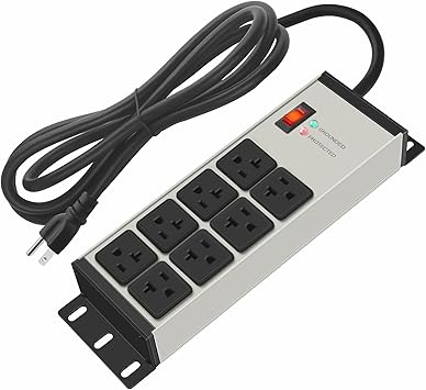20A Industrial Power Strip, 8 Outlets