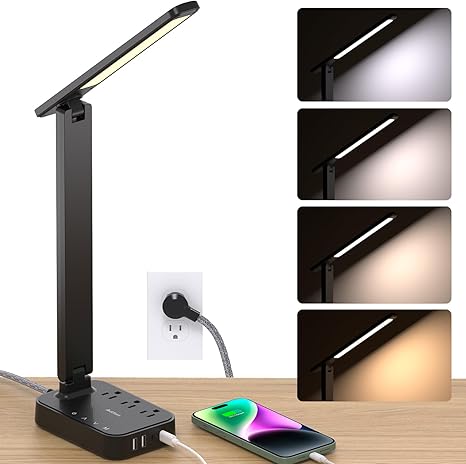 Touch Desk Lamp Power Strip Combo