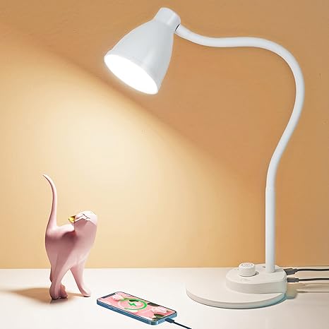 LED Desk Lamp, Dimmable, Flexible, USB, AC Adapter