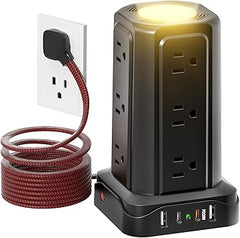 Power Strip Tower 12 Outlets 4 USB